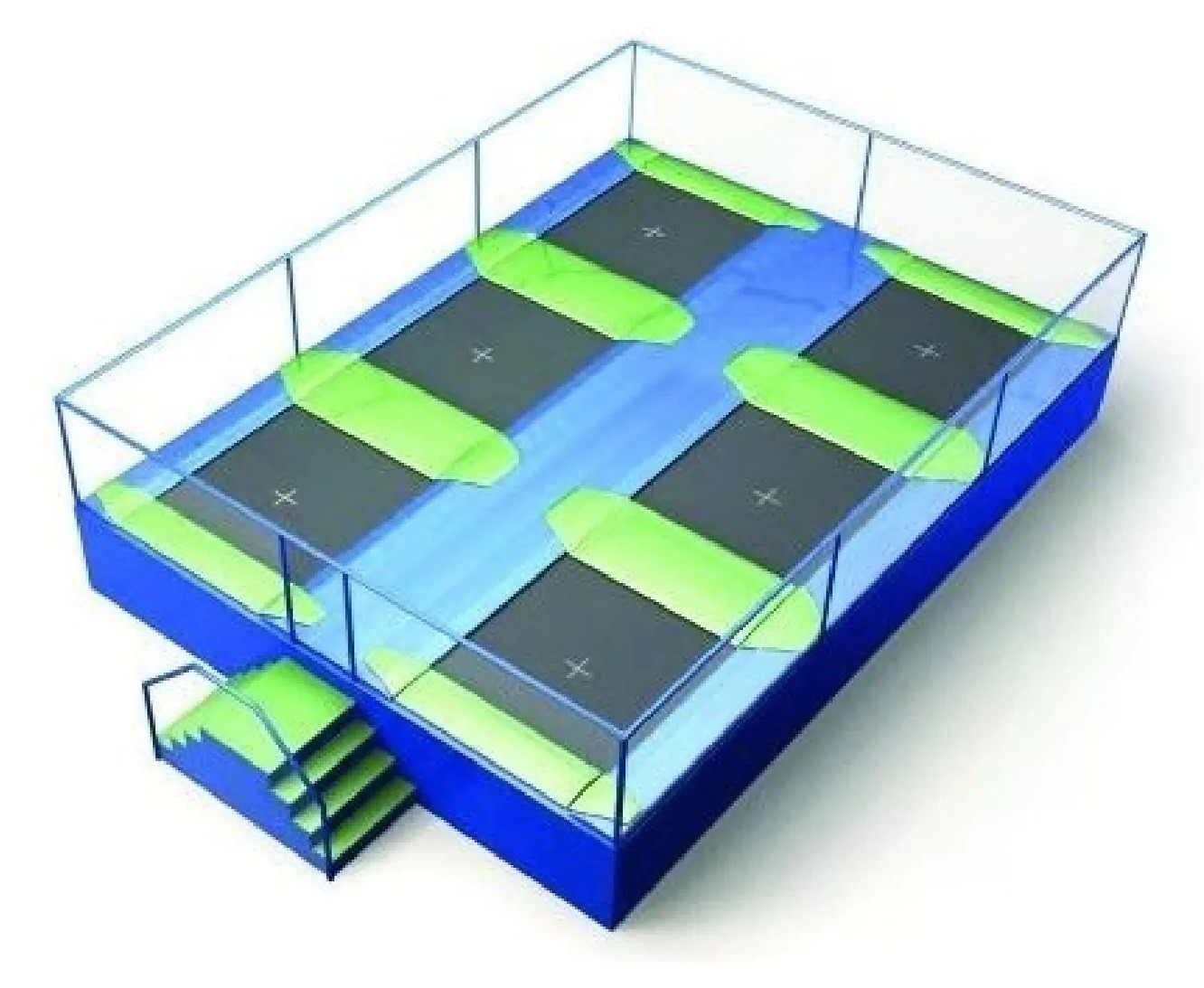 Akrobat Trampolinepark Jump Arena - Small - 8 x 5,9 Meter - 6 Trampolines