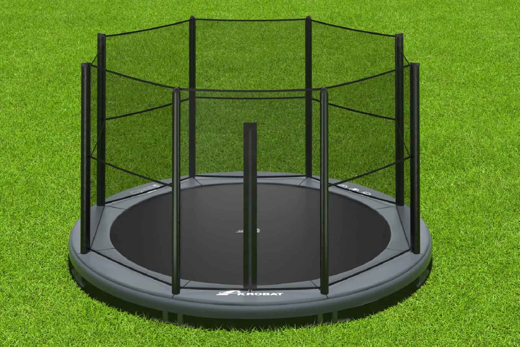 Akrobat Trampoline Orbit Inground - 365 cm - Rond - Grijs - met Veiligheidsnet