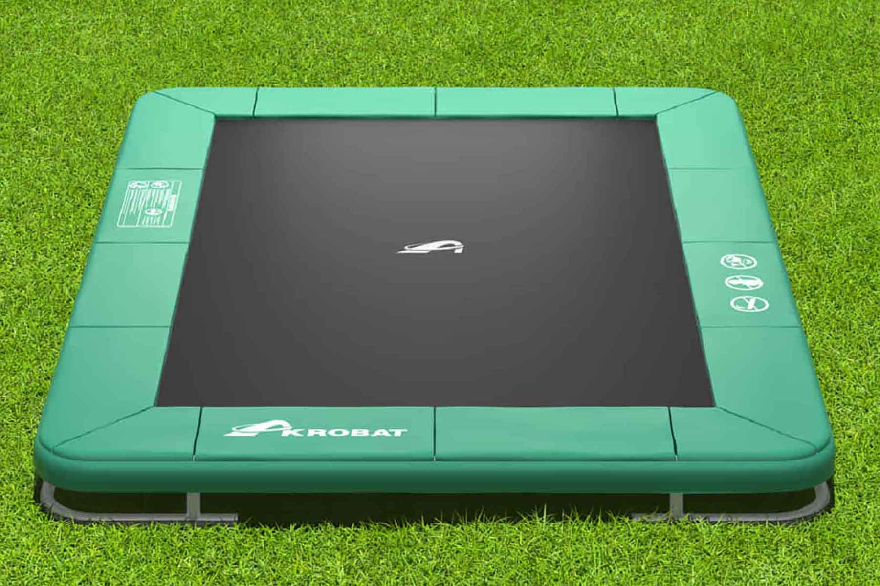 Akrobat Trampoline Orbit - Inground - 305 x 183 cm - Groen