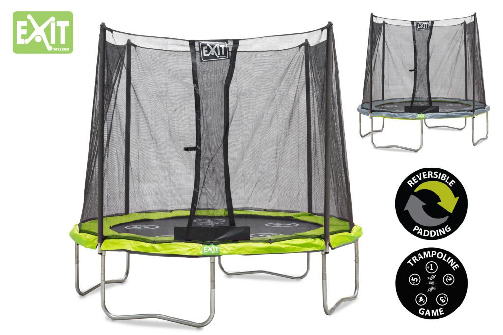 Exit Twist Trampoline 183 cm met Veiligheidsnet - Groen / Grijs
