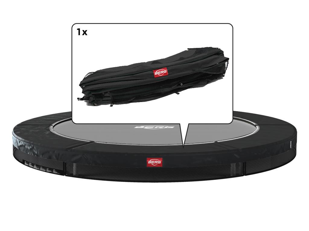 BERG Trampoline Beschermrand Favorit - InGround - 380 cm - Zwart met Witte Rand