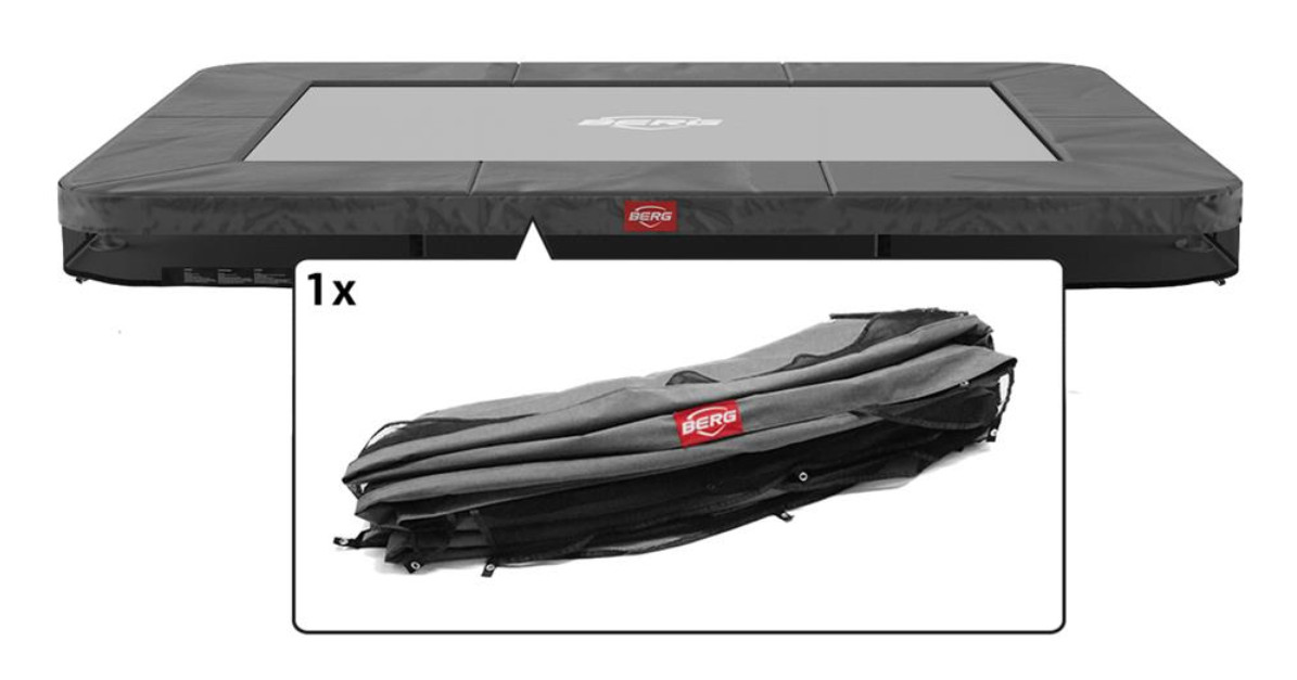 BERG Trampoline Beschermrand Ultim Favorit - InGround - 280 cm x 190 cm - Grijs