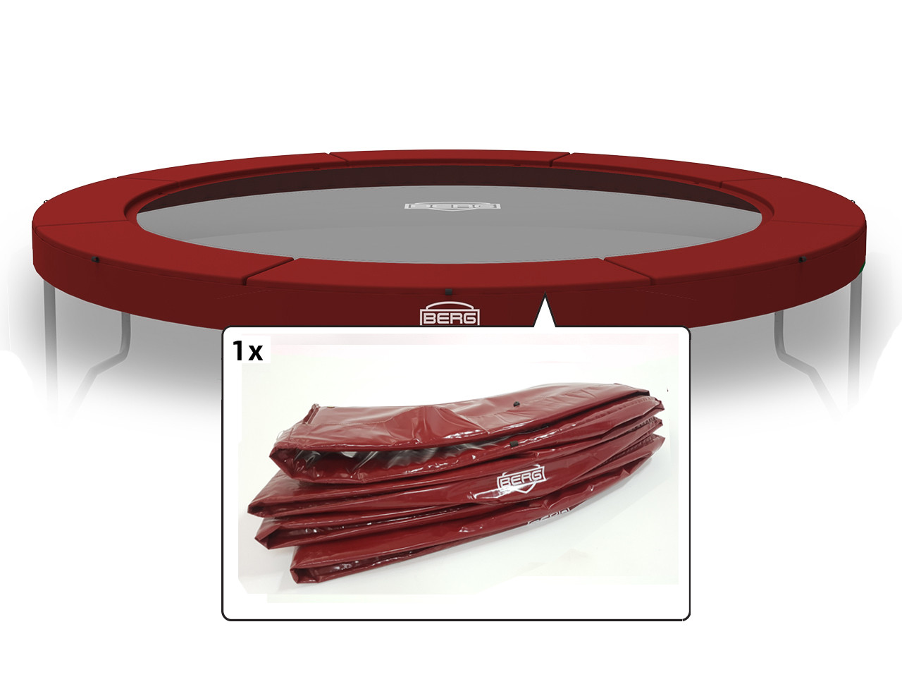 BERG Trampoline Beschermrand Elite - Regular - 380 cm - Rood 