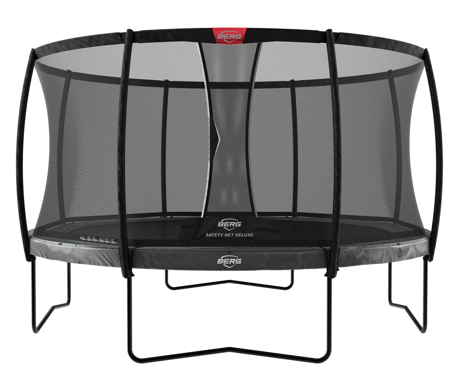 BERG Trampoline Elite met Veiligheidsnet -  Safetynet Deluxe - 330 cm - Antraciet Grijs