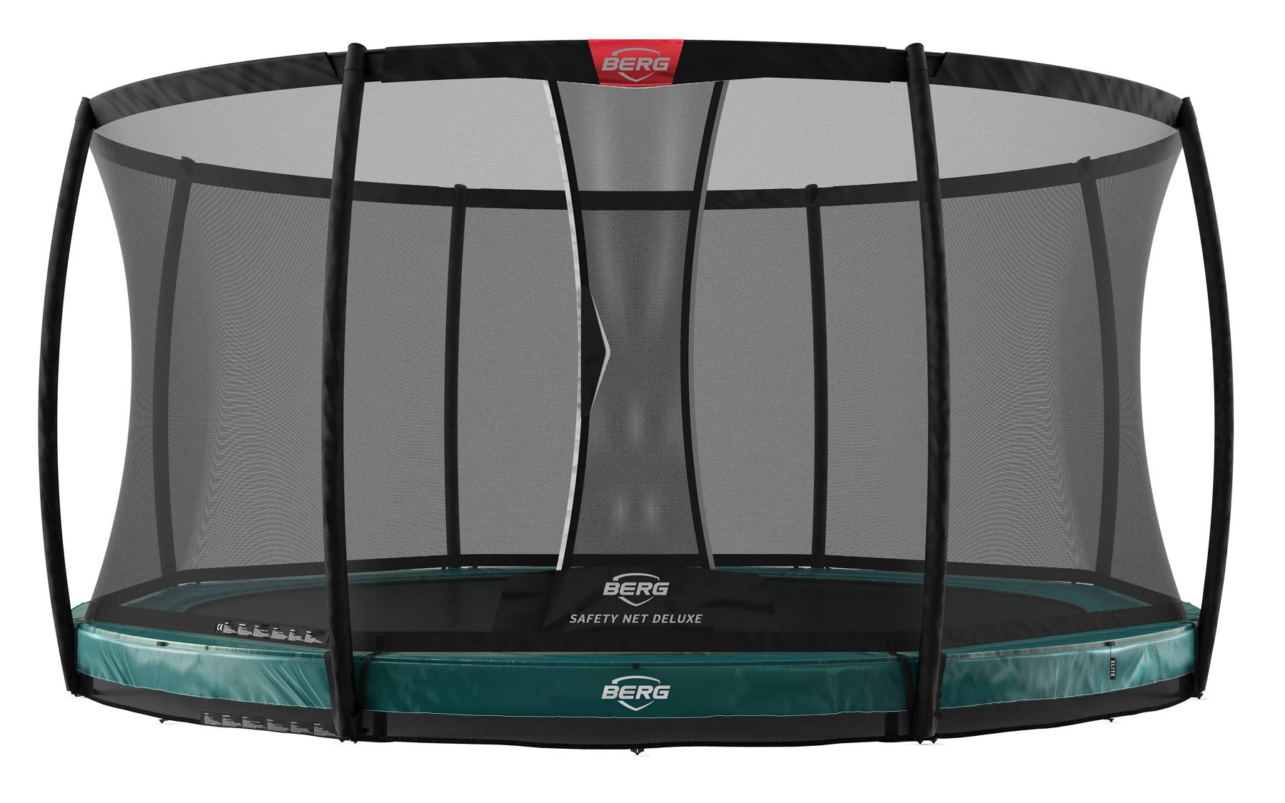 BERG Trampoline Elite met Veiligheidsnet - Safetynet Deluxe - Inground - 330 cm - Groen