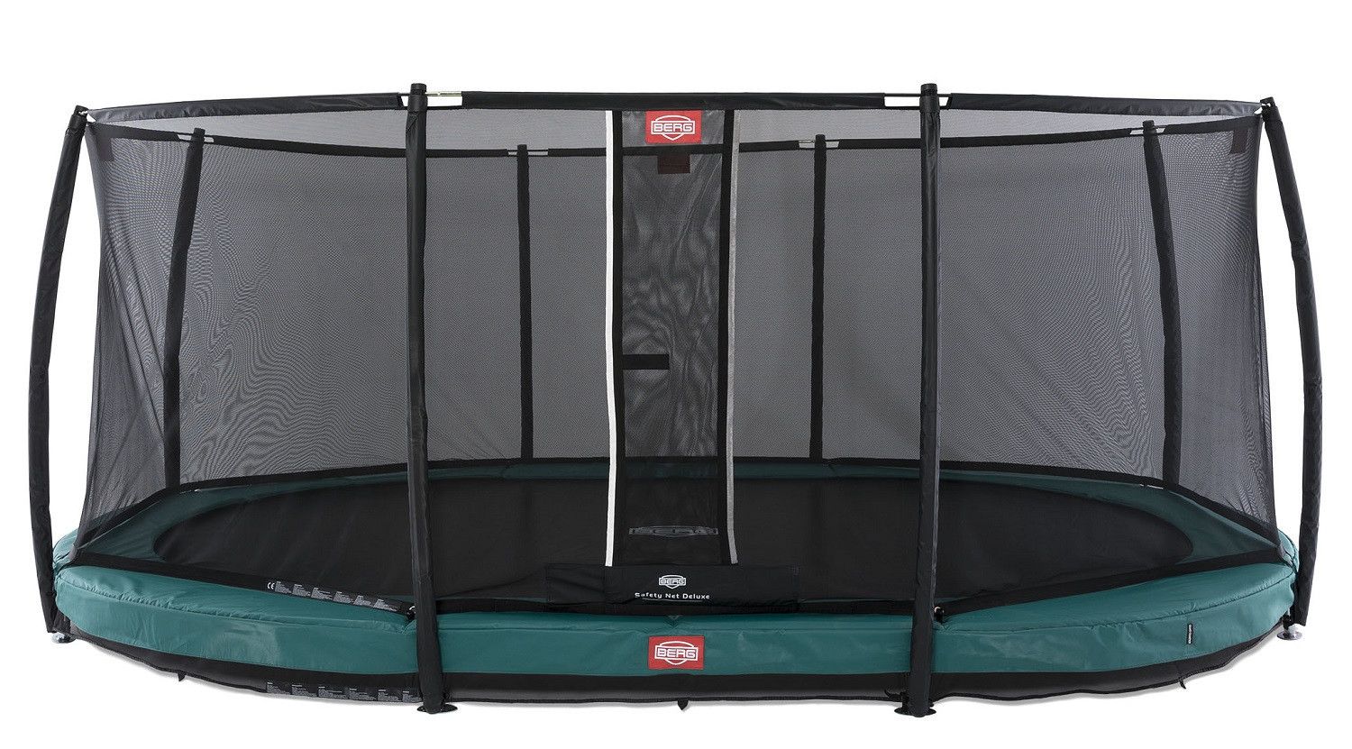 BERG Trampoline Grand Champion met Veiligheidsnet - Safetynet Deluxe - InGround - 350 x 250 cm - Groen