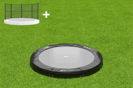 Akrobat Trampoline Primus met Half Veiligheidsnet - Inground - 305 cm - Zwart