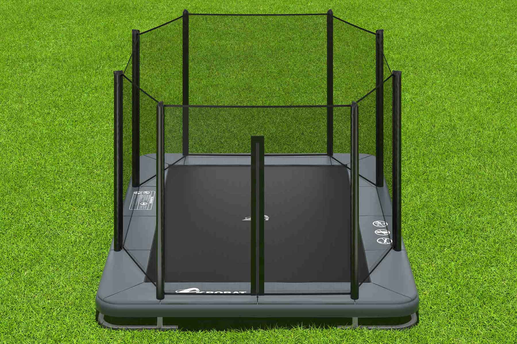 Akrobat Trampoline Orbit Inground - 305 x 183 cm - Rechthoek - Grijs - met Veiligheidsnet
