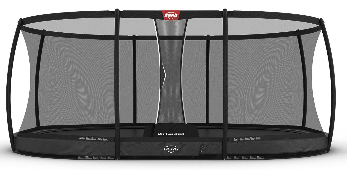 BERG Trampoline Grand Elite met Veiligheidsnet - Safetynet Deluxe -
InGround - 520 x 350 cm - Antraciet Grijs