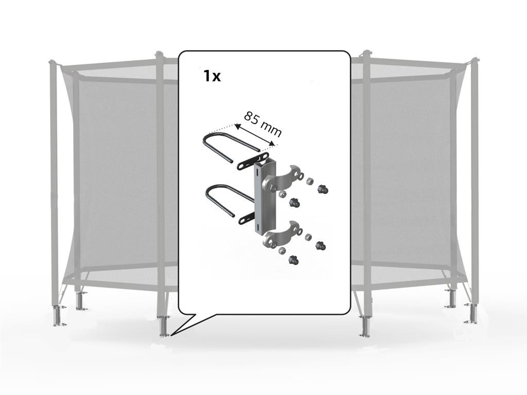 BERG Trampoline Veiligheidsnet Onderdeel - Safety Net Comfort - Bevestigingsset voor 1 paal 200 (85mm)
