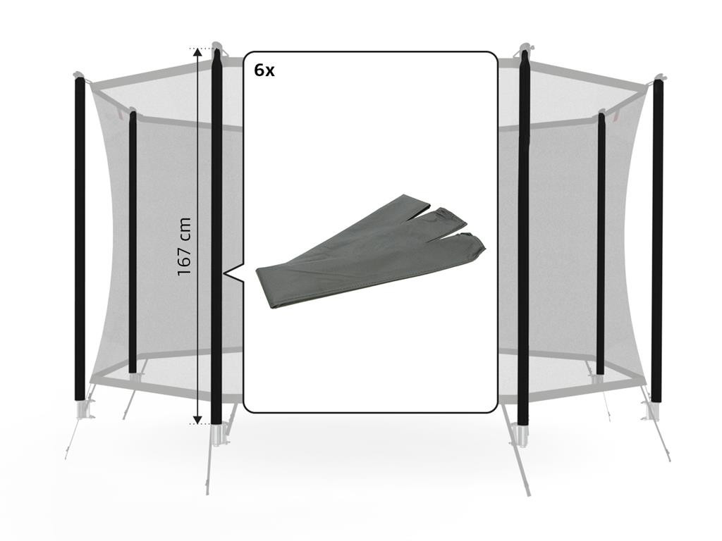 BERG Trampoline Veiligheidsnet Onderdeel - Safety Net Comfort - Paalhoezen 200 (167cm) (6x)