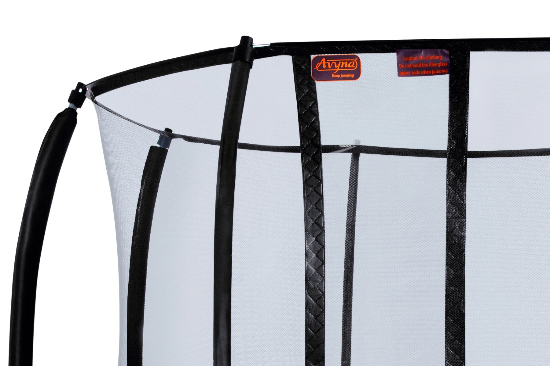 Avyna Trampoline Veiligheidsnet Onderdeel - Los Net - 365 cm (12) - Gebogen palen (BD) - Zwart