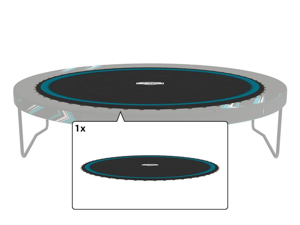 BERG Trampoline Spingdoek / Springmat - Champion - 330 cm - Zwart met Blauwe Bies - TwinSpring - Airflow