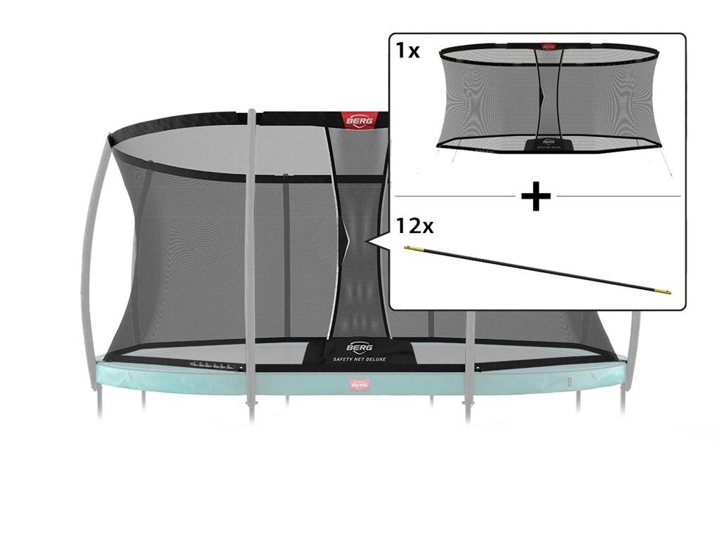 BERG Trampoline Veiligheidsnet - Grand Safety Net Deluxe - 470 x 310 cm Los Net met Hoepelset