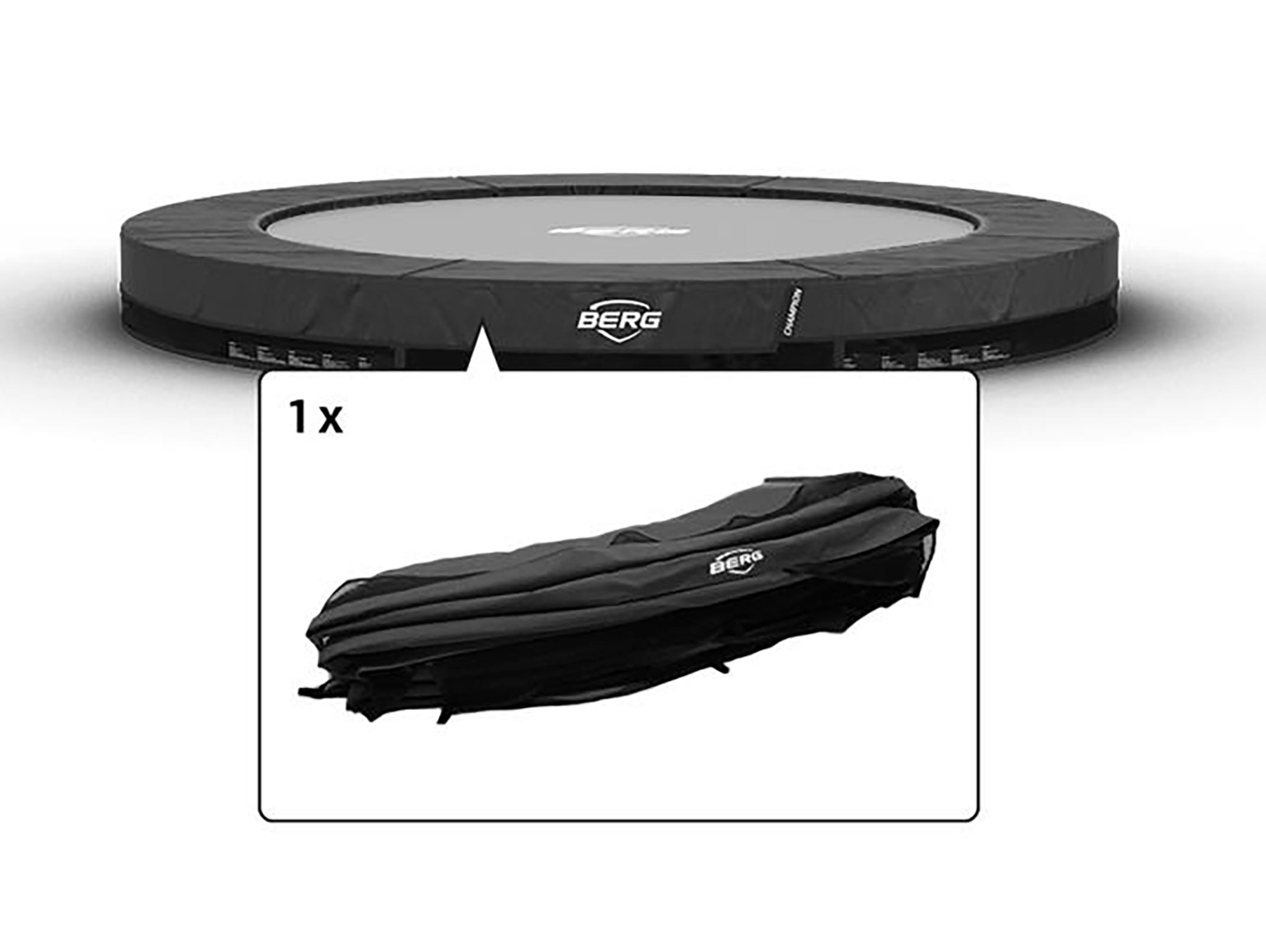 BERG Trampoline Beschermrand Champion - InGround - 430 cm - Grijs