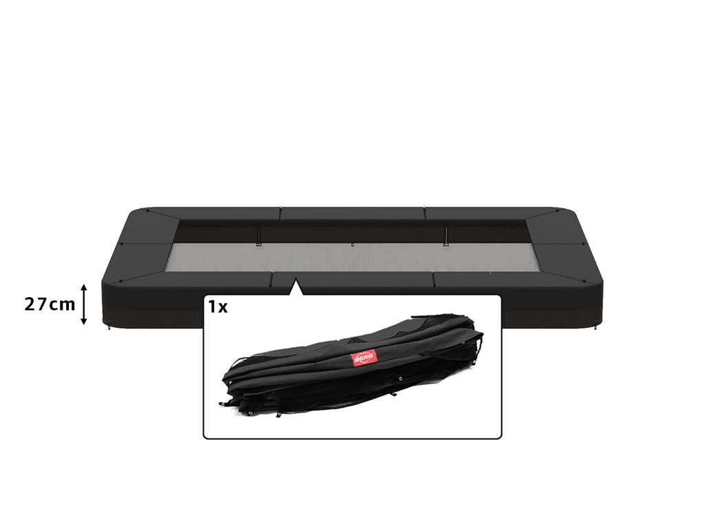 BERG Trampoline Beschermrand Ultim Champion - InGround - 330 x 220 cm - Zwart (27 cm)