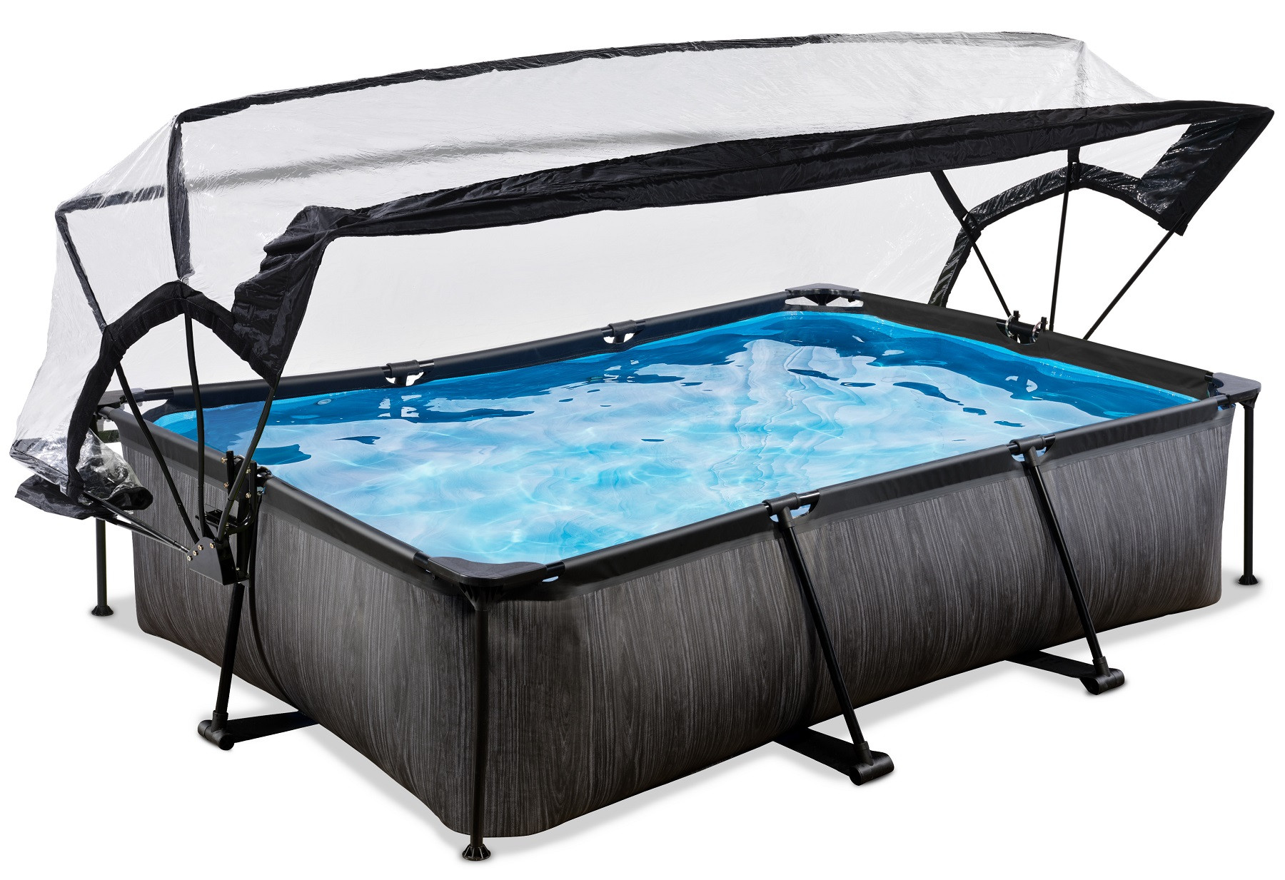 Exit EXIT Frame Zwembad - Black Wood - 300 x 200 x 65 cm - met