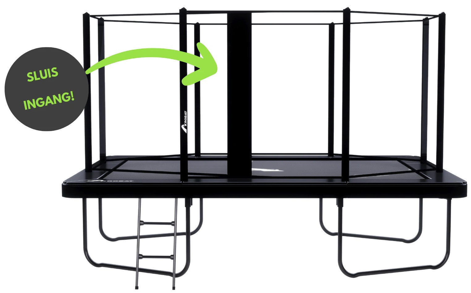 Akrobat Trampoline Primus Challenger - 430 x 305 cm - Rechthoek - Zwart
