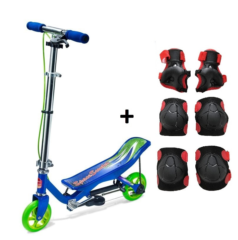 Space Scooter Junior X360 - Blauw / Groen + ThysToys beschermset