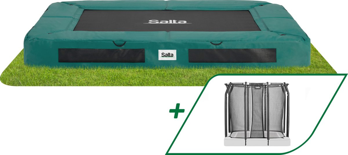 Salta Trampoline Premium Ground met Veiligheidsnet 214 x 153 cm - Groen 