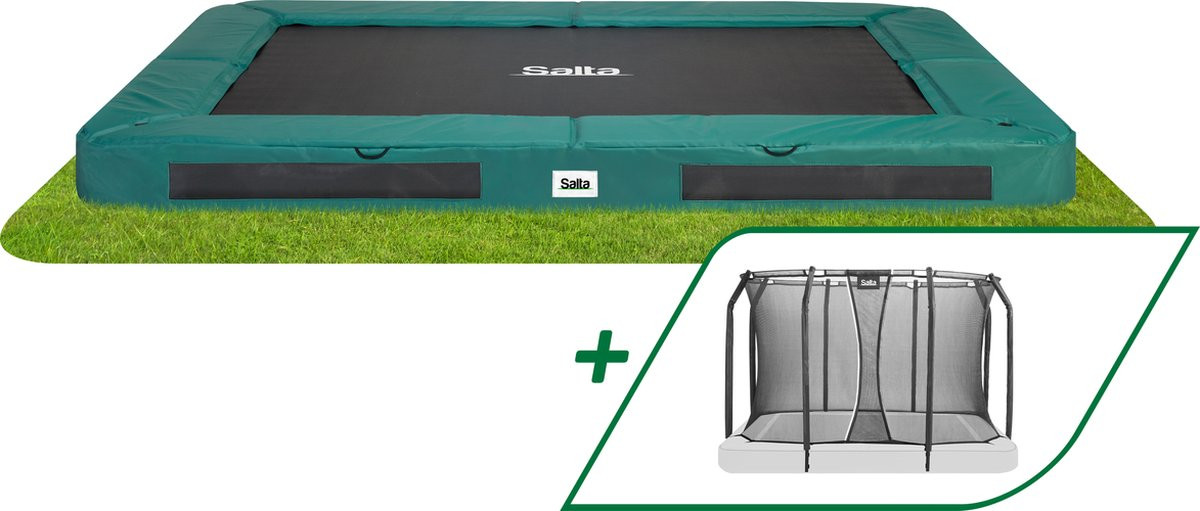Salta Trampoline Premium Ground met Veiligheidsnet 305 x 214 cm - Groen