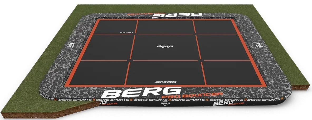 BERG Trampoline Ultim Pro Bouncer -  FlatGround - 500 x 500 cm - Airflow PRO Springmat - Twinspring PRO