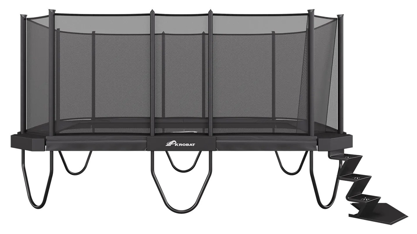 Akrobat Trampoline XCITYX Above - 520 x 365 cm - Antraciet - met Veiligheidsnet