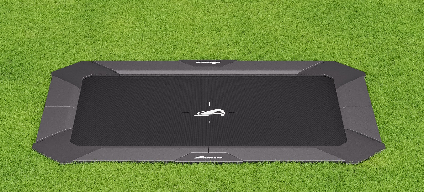 Akrobat Trampoline XCITYX - Flat to the Ground - 520 x 365 cm - Antraciet