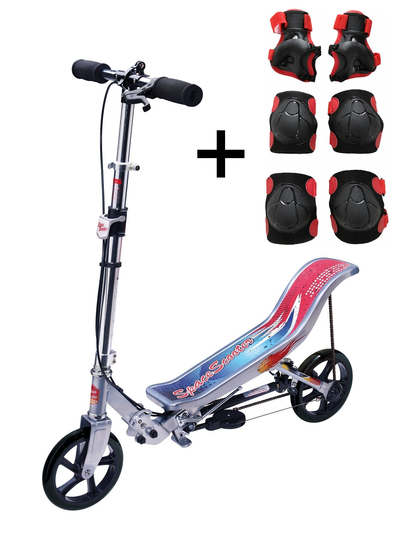 Space Scooter X580 - Step - Zilver / Blauw - Limited Edition + ThysToys Beschermset