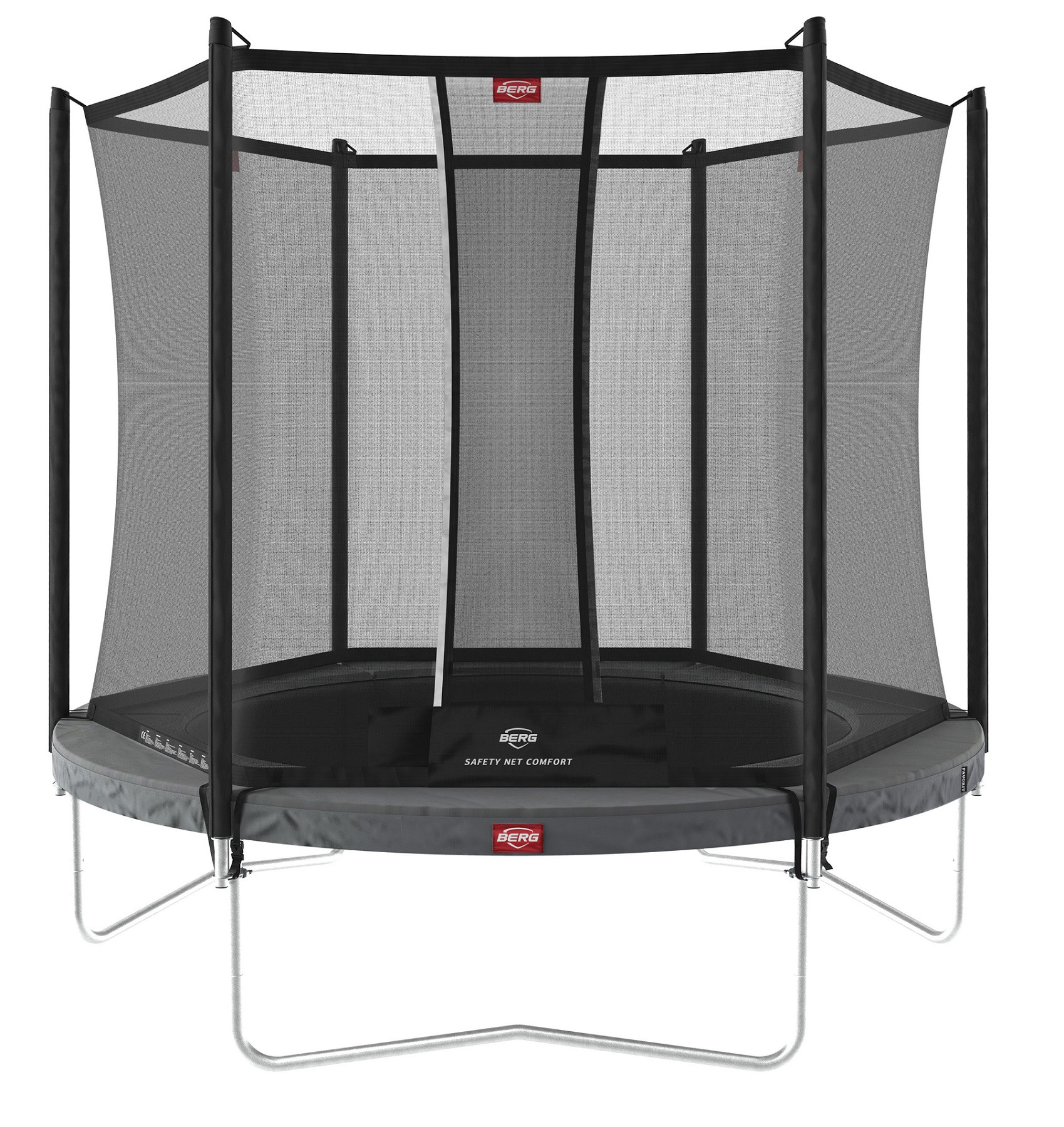 BERG Trampoline Favorit met Veiligheidsnet - Safetynet Comfort - 330 cm - Antraciet Grijs