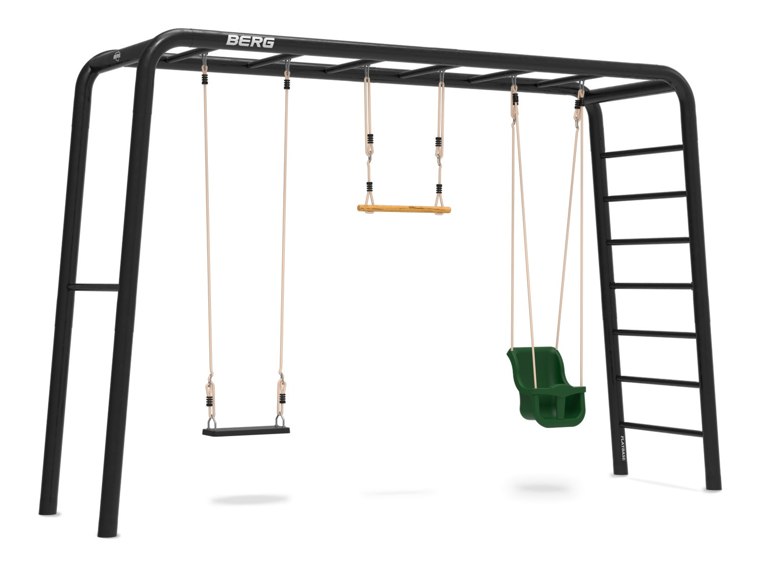 BERG PlayBase Large TL 3-in-1 Speeltoestel - met Rekstok, Ladder, Babyzitje, Rubberen Schommel en Trapeze