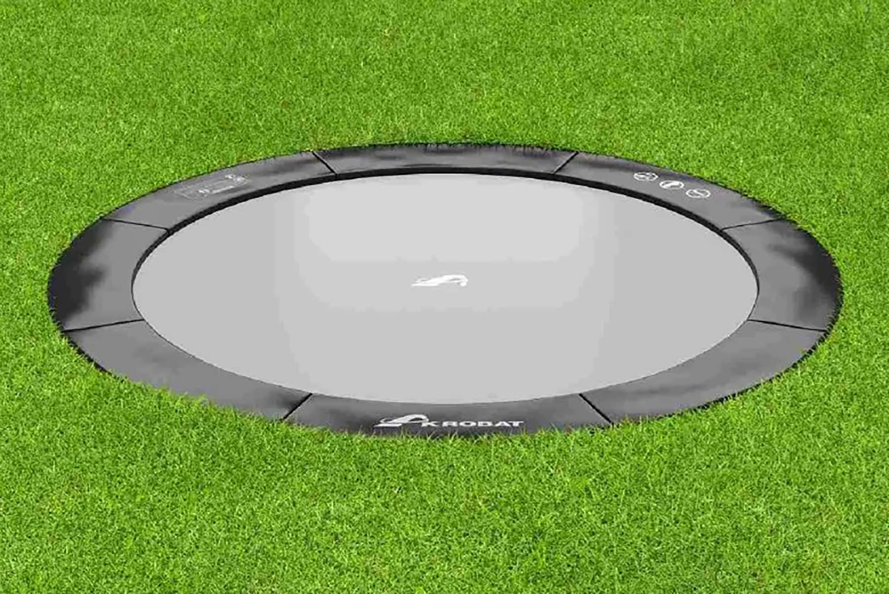 Akrobat Trampoline Primus Premium - Flat to the Ground - 365 cm - Zwart
