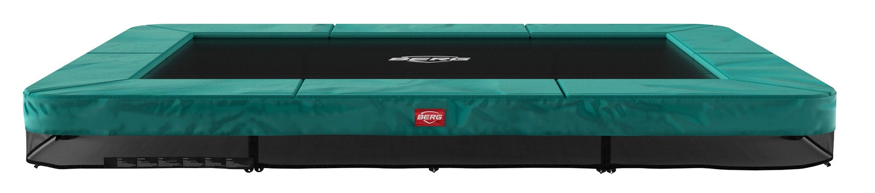 BERG Trampoline Ultim Champion - InGround - 330 x 220 cm - Groen - met Airflow Springmat - Twinspring