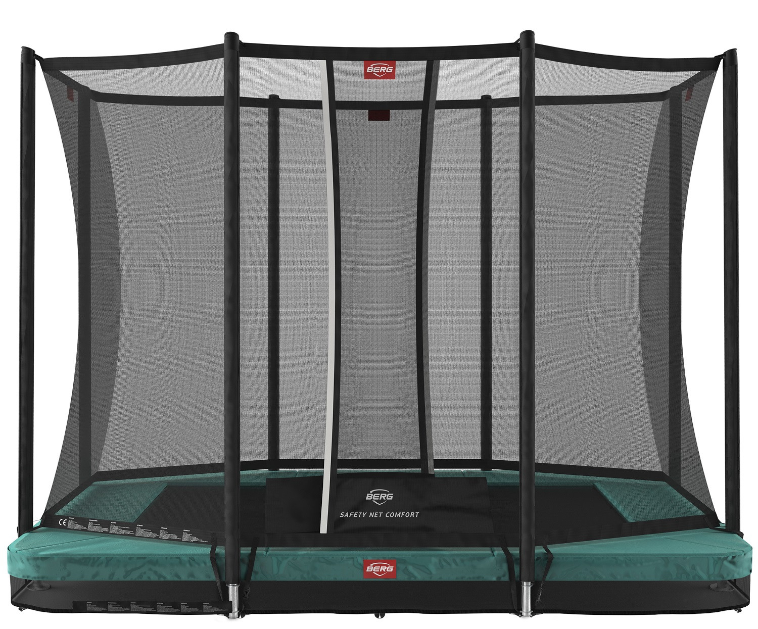 BERG Trampoline Ultim Favorit met Veiligheidsnet - Safetynet Comfort - InGround - 280 x 190 cm - Groen