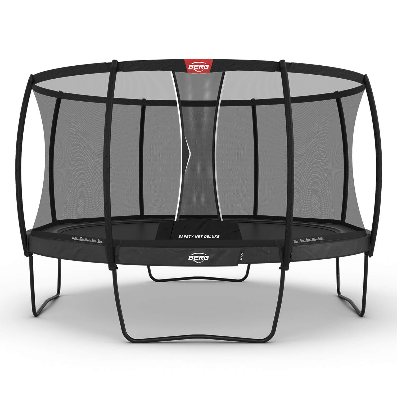 BERG Trampoline Elite met Veiligheidsnet - Safetynet Deluxe - 430 cm - Antraciet Grijs - Airflow PRO - Twinspring