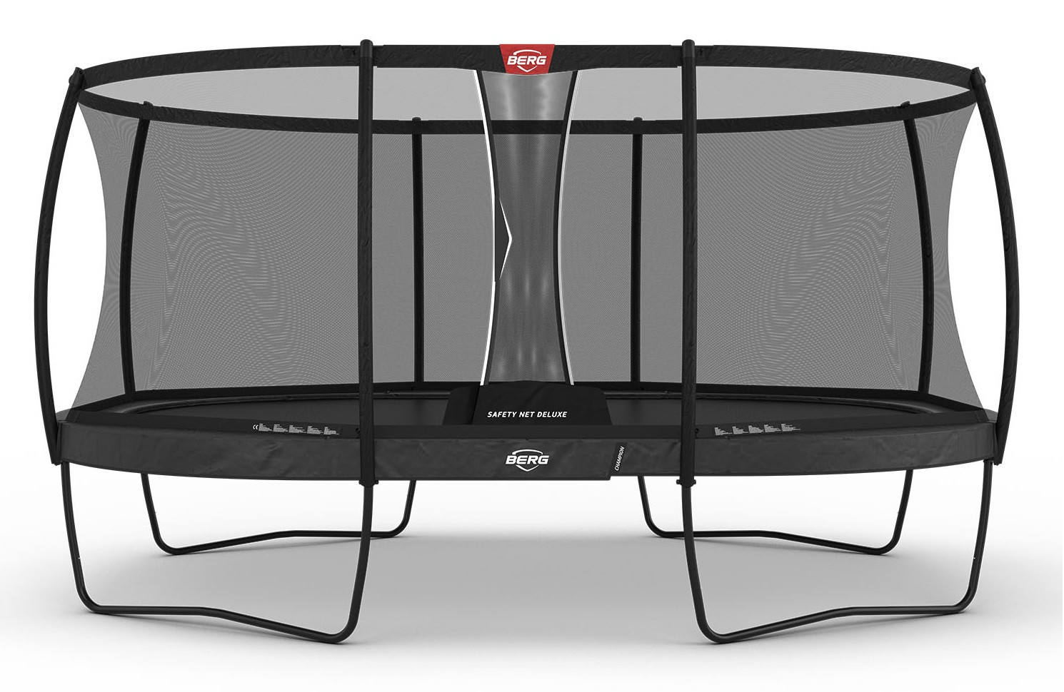 BERG Trampoline Grand Champion met Veiligheidsnet - Safetynet Deluxe - Regular - 520 x 350 cm - Antraciet Grijs - Airflow PRO - Twinspring