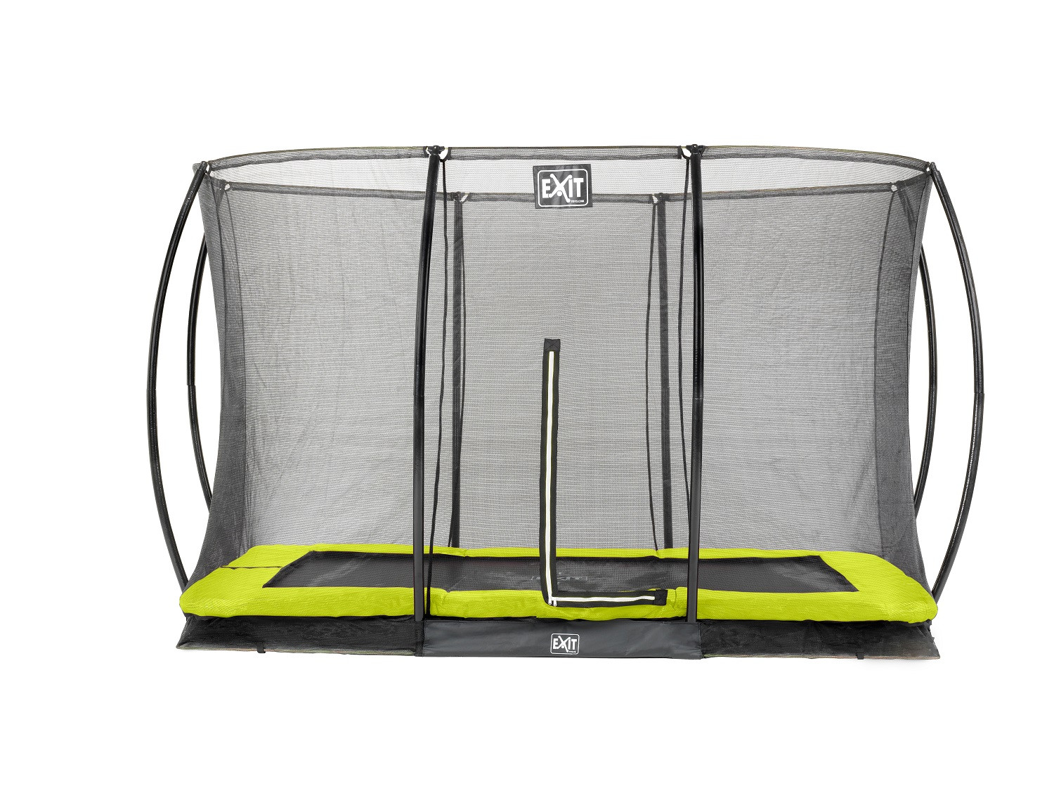 EXIT Silhouette Inground Trampoline - Rechthoek - 366 x 244 cm (8x12ft) met Veiligheidsnet - Lime