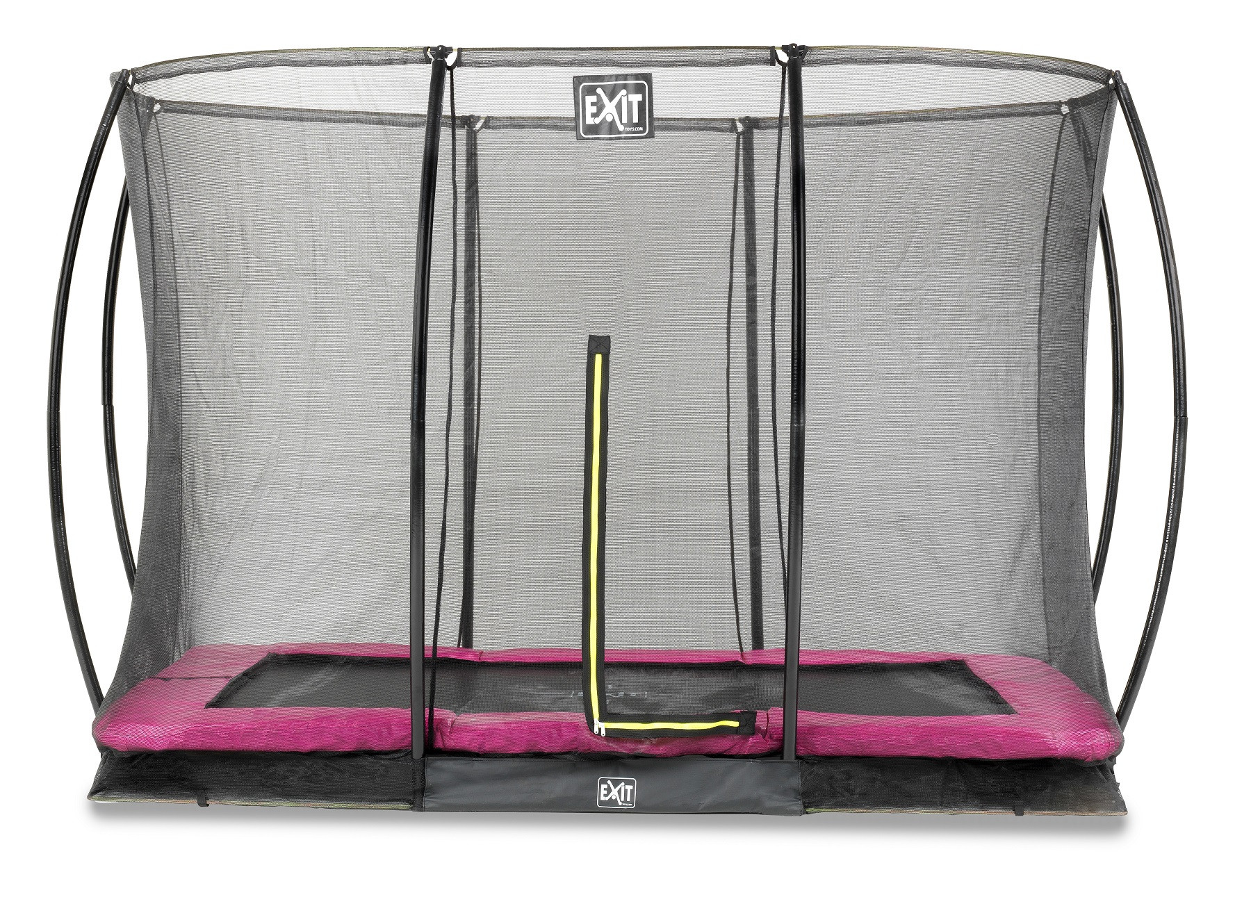 EXIT Silhouette Inground Trampoline -  Rechthoek - 305 x 214 met Veiligheidsnet - Roze