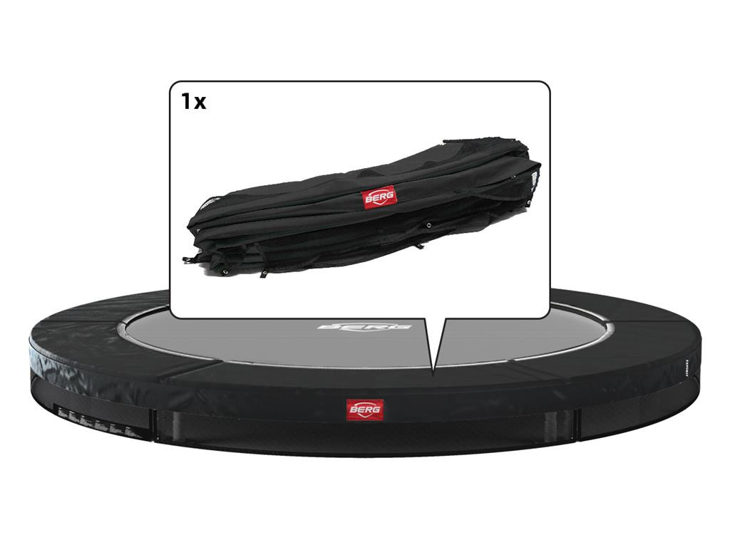 BERG Trampoline Beschermrand Favorit - InGround - 430 cm - Zwart met Witte Rand