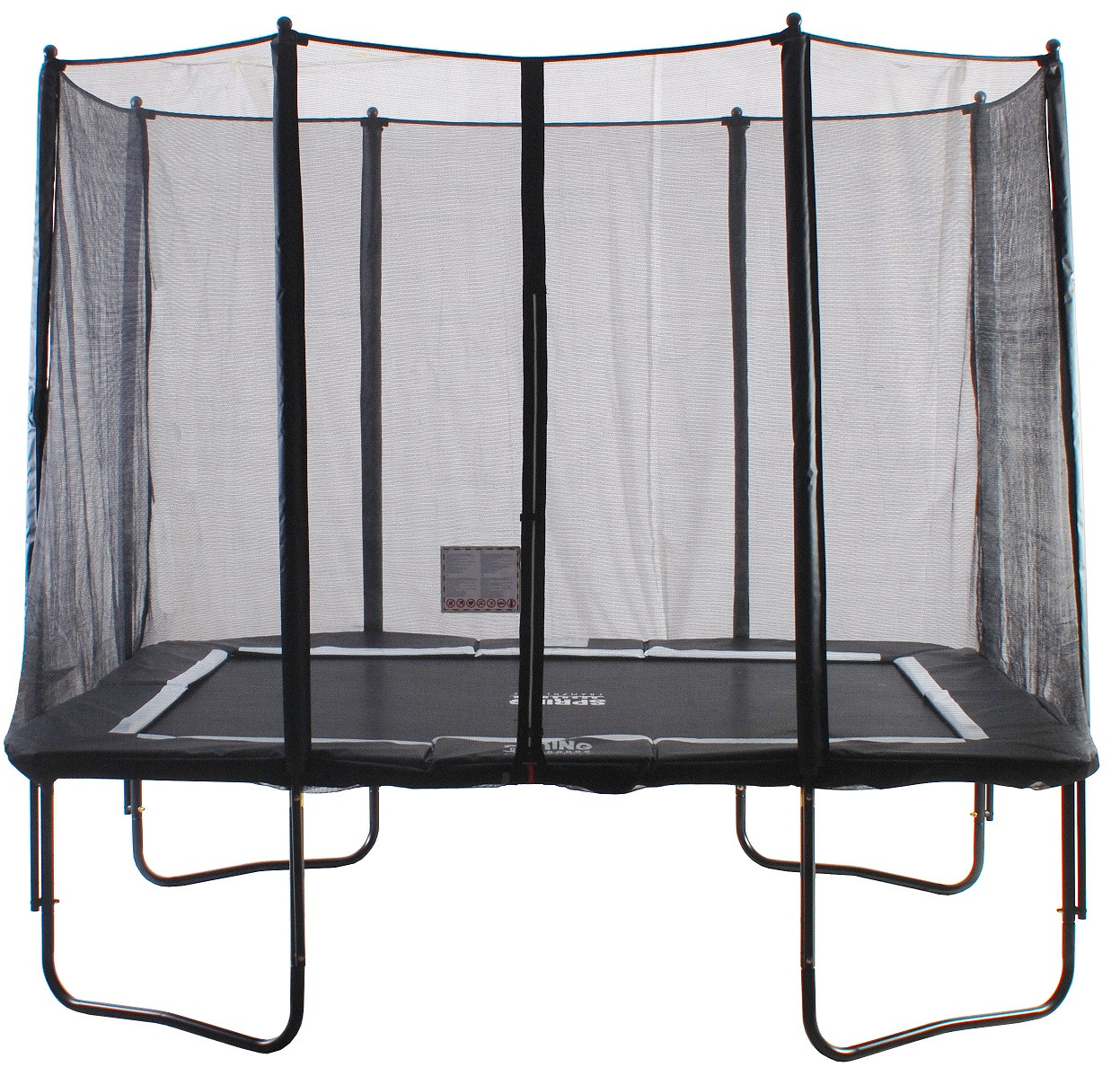 SPRING Trampoline met Veiligheidsnet - 300 cm x 245 cm (8x10ft) - Rechthoekig - Zwart