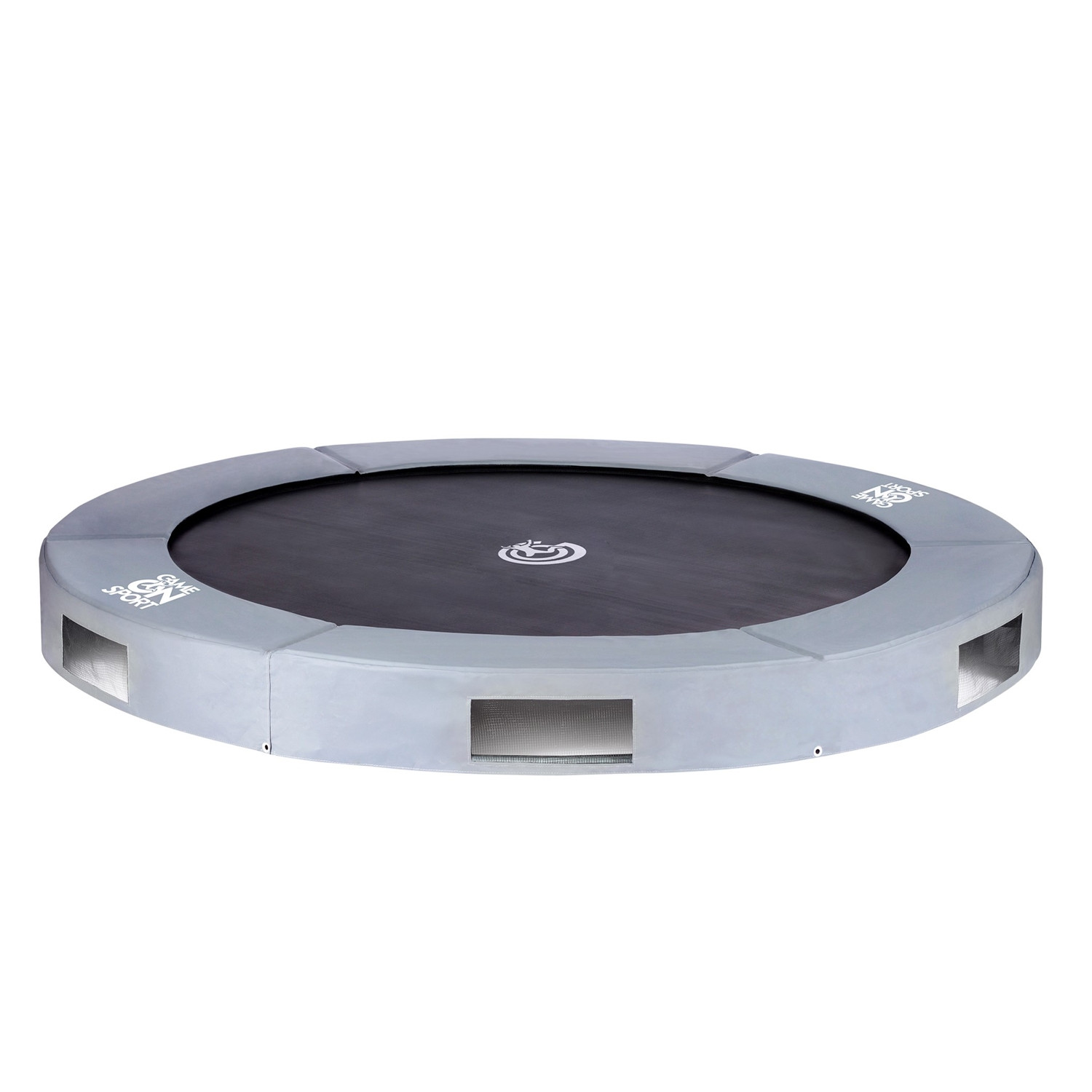 Game on Sport Black line Inground Trampoline Ø 305 (10ft) grijs